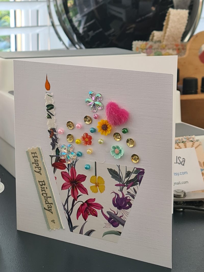 Handmade Birthday Card. Celebrate a special birthday with a cupcake!