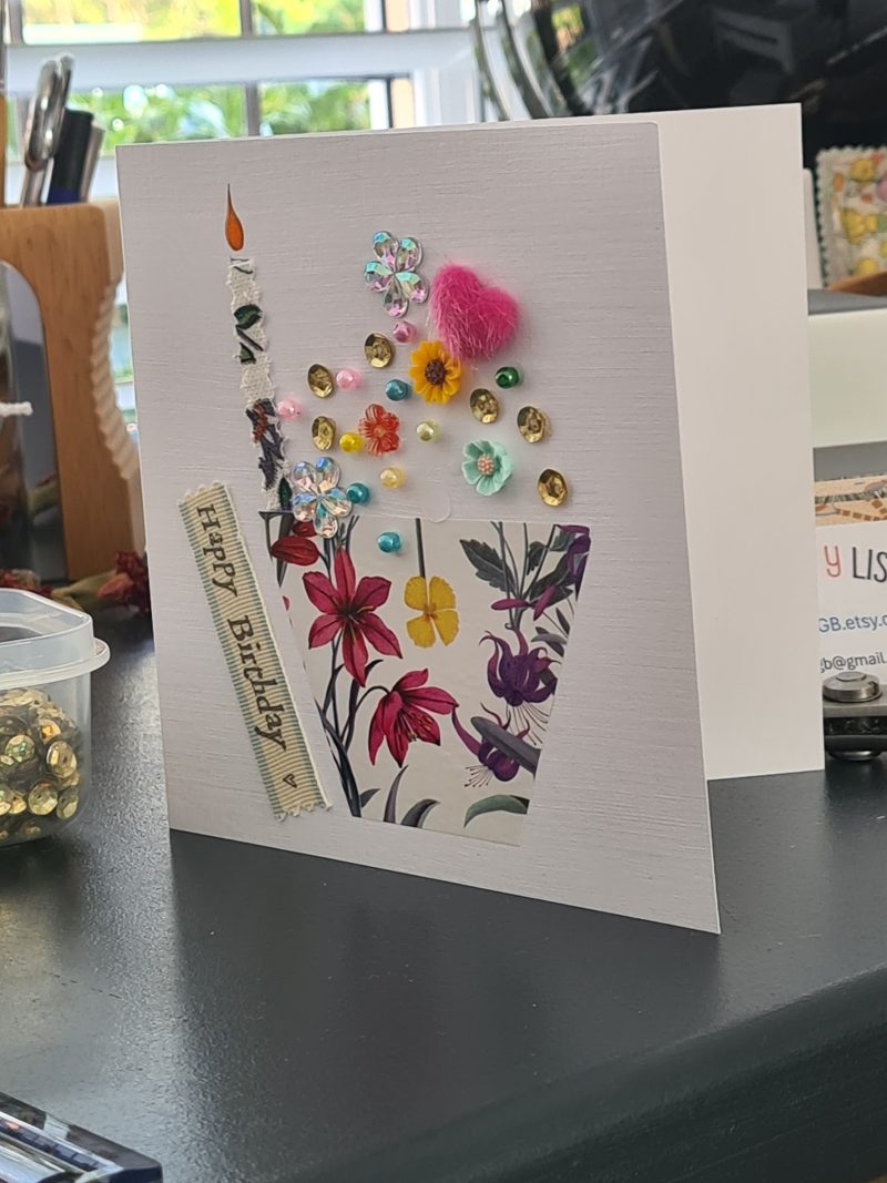Handmade Birthday Card. Celebrate a special birthday with a cupcake!