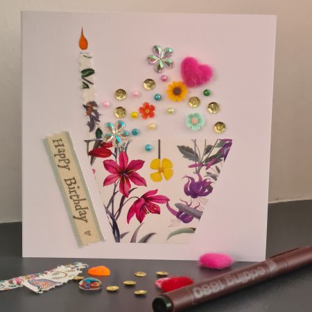 Handmade Birthday Card. Celebrate a special birthday with a cupcake!