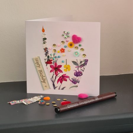 Handmade Birthday Card. Celebrate a special birthday with a cupcake!