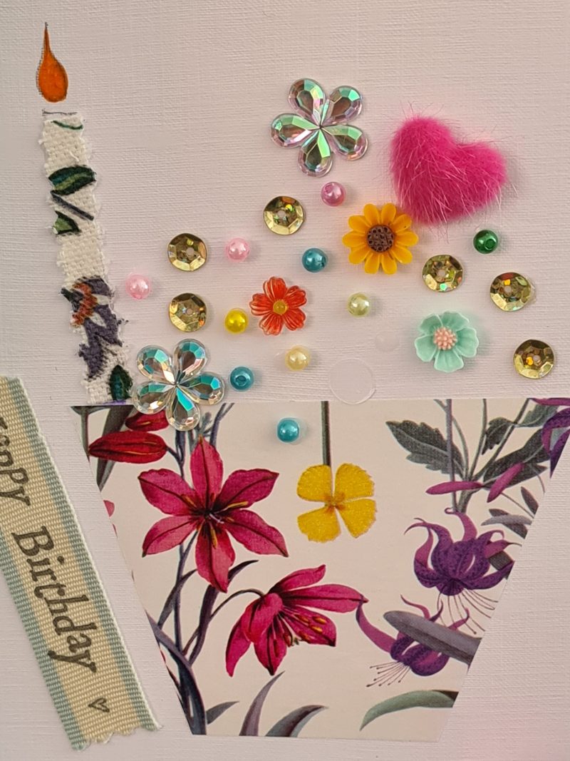 Handmade Birthday Card. Celebrate a special birthday with a cupcake!