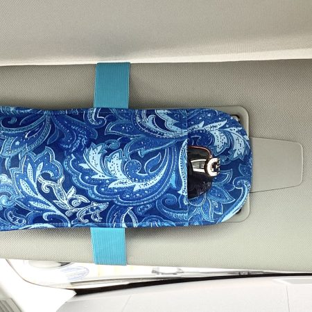 Car Visor Handmade Sun Glasses Case Dark Blue