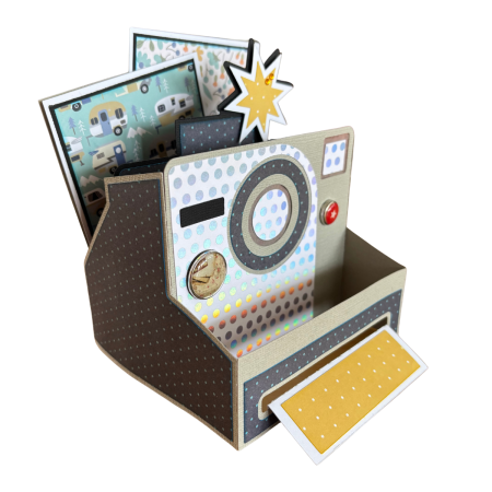 Handmade Camera Pop Up Card, Vintage Style Greeting Gift