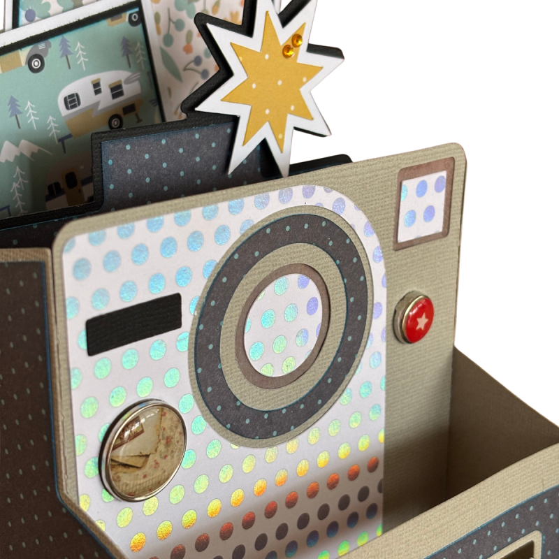 Handmade Camera Pop Up Card, Vintage Style Greeting Gift