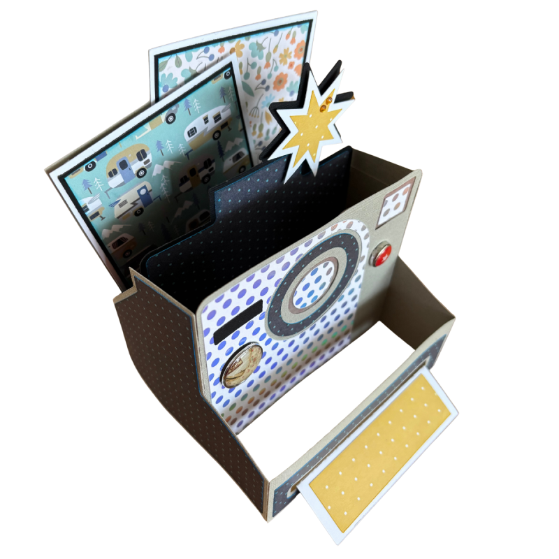 Handmade Camera Pop Up Card, Vintage Style Greeting Gift