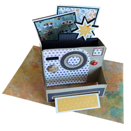 Handmade Camera Pop Up Card, Vintage Style Greeting Gift