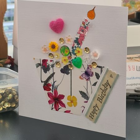 Handmade Birthday Card. Celebrate a special birthday with a cupcake!