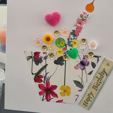Handmade Birthday Card. Celebrate a special birthday with a cupcake!