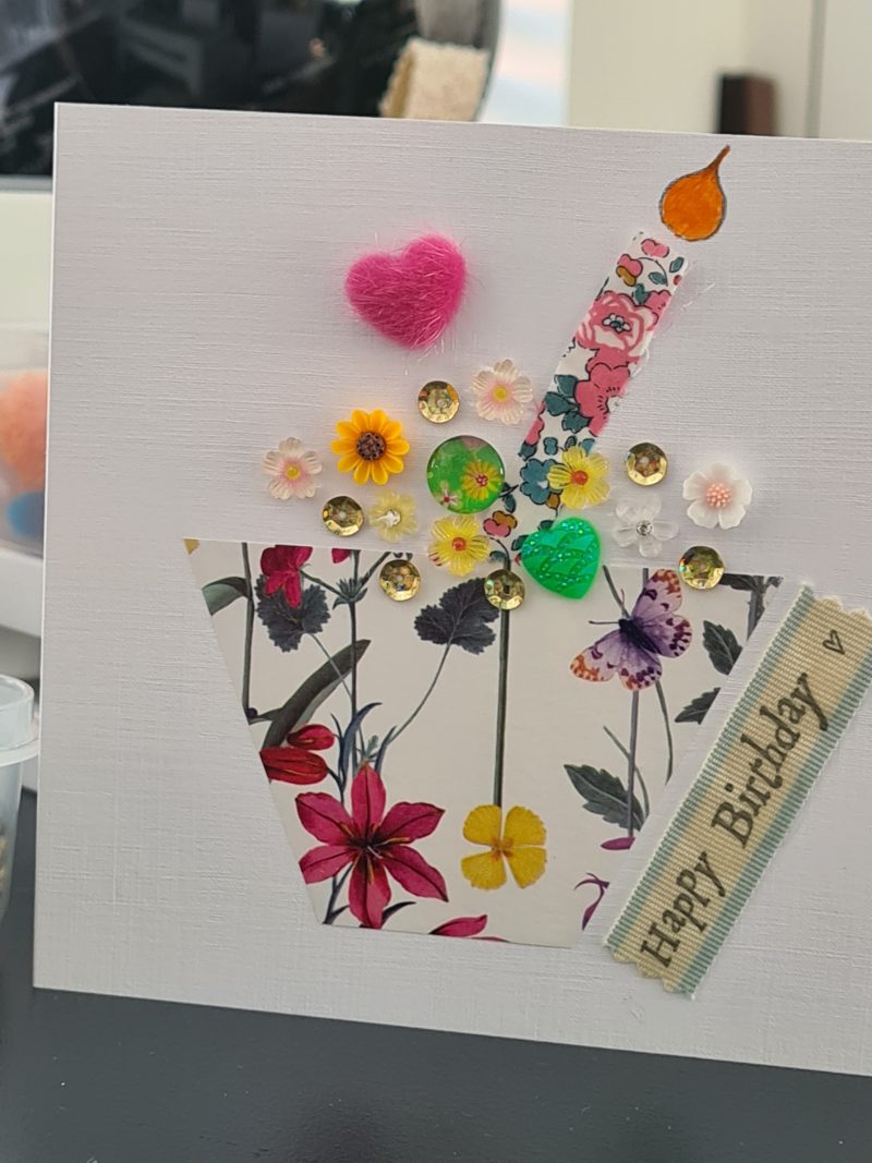 Handmade Birthday Card. Celebrate a special birthday with a cupcake!