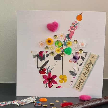 Handmade Birthday Card. Celebrate a special birthday with a cupcake!