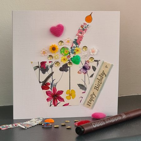 Handmade Birthday Card. Celebrate a special birthday with a cupcake!