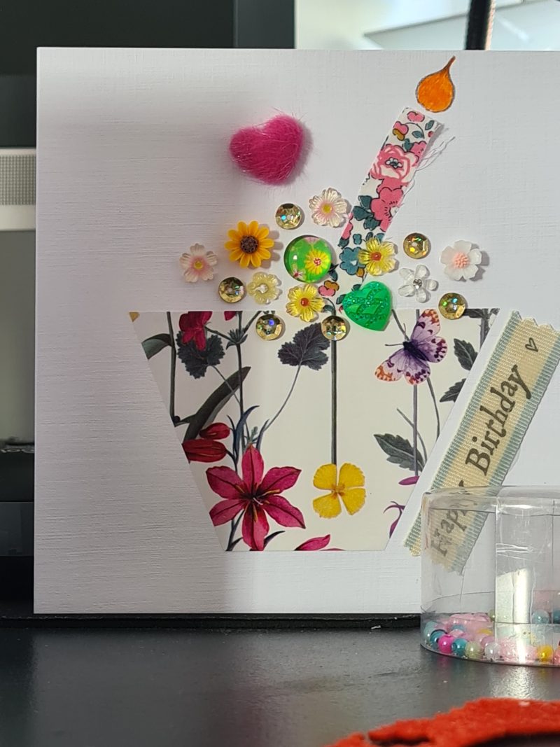 Handmade Birthday Card. Celebrate a special birthday with a cupcake!