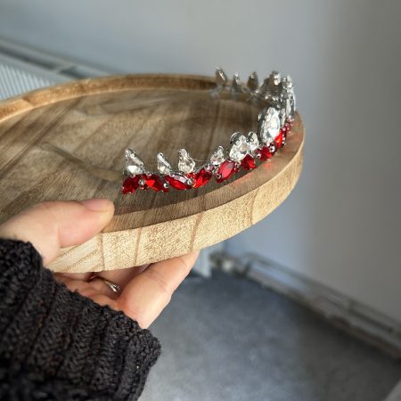 Handmade red beaded tiara