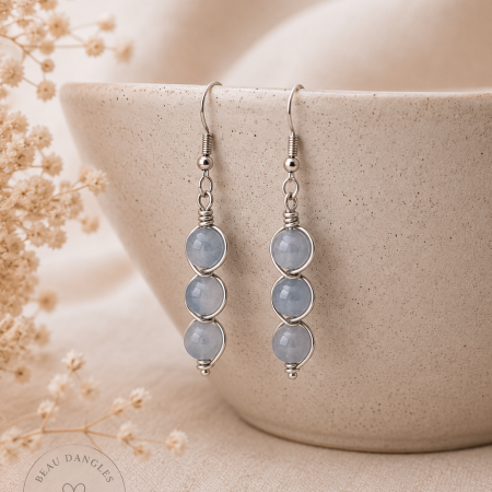 Aquamarine Triple Drop Earrings