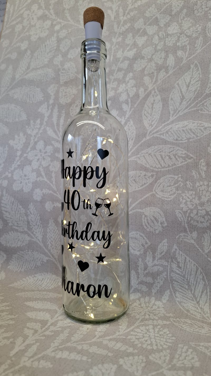 Personalised Special Happy Birthday Best Friend, Light up Wine Bottle Gift