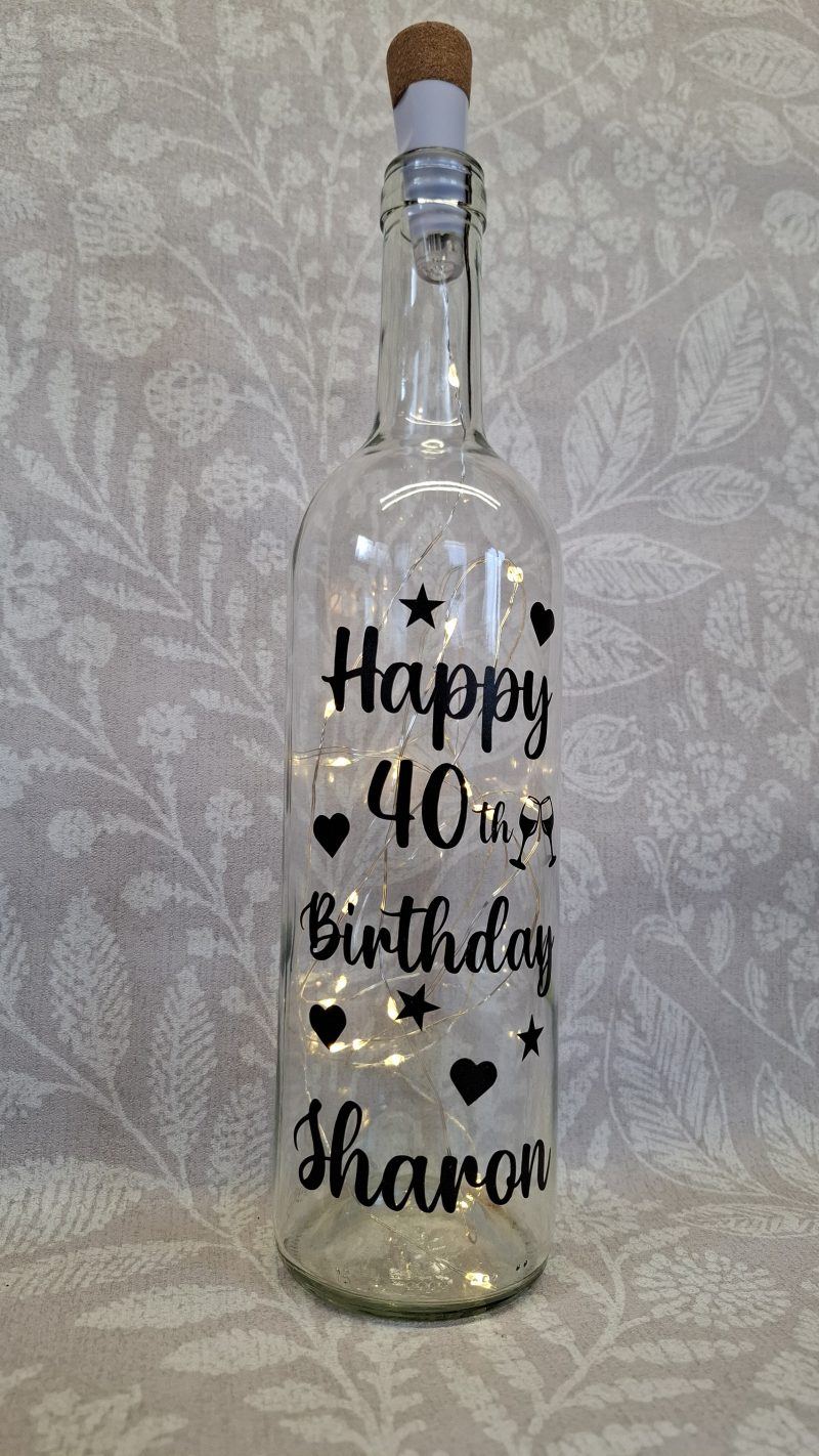 Personalised Special Happy Birthday Best Friend, Light up Wine Bottle Gift