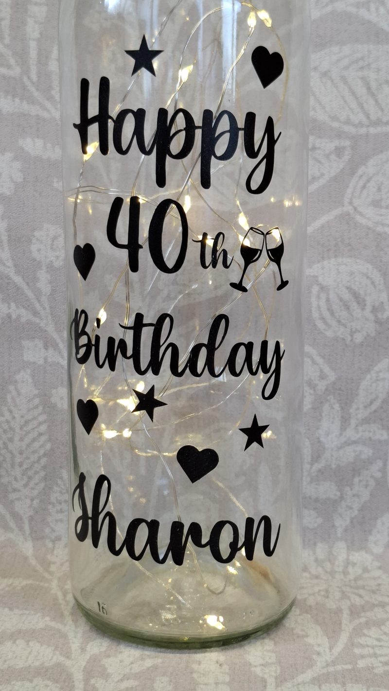 Personalised Special Happy Birthday Best Friend, Light up Wine Bottle Gift