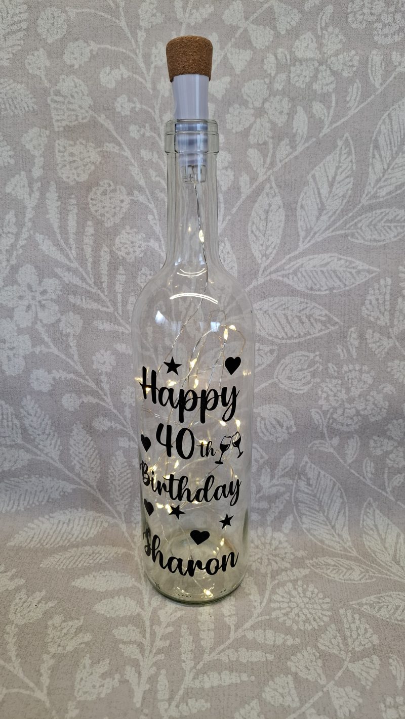 Personalised Special Happy Birthday Best Friend, Light up Wine Bottle Gift
