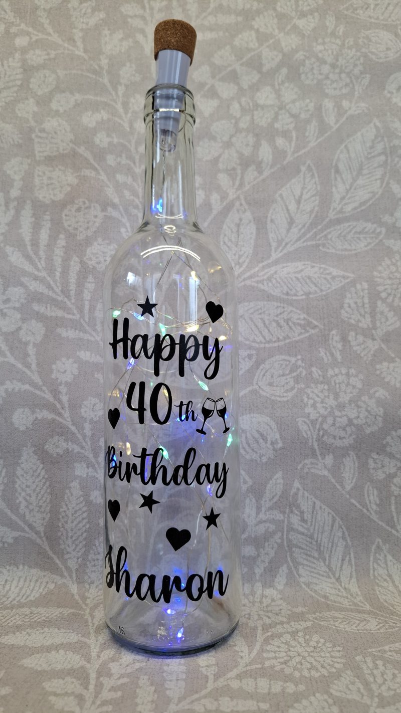 Personalised Special Happy Birthday Best Friend, Light up Wine Bottle Gift