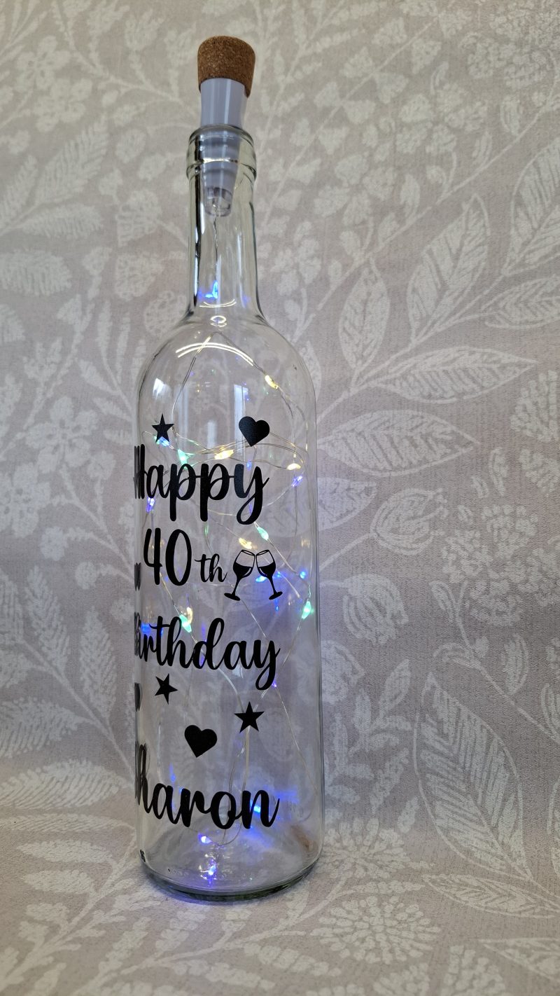 Personalised Special Happy Birthday Best Friend, Light up Wine Bottle Gift