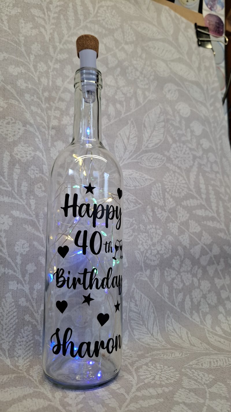 Personalised Special Happy Birthday Best Friend, Light up Wine Bottle Gift