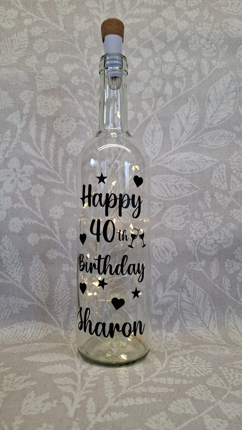 Personalised Special Happy Birthday Best Friend, Light up Wine Bottle Gift
