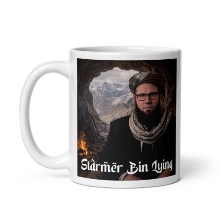 Political Satire Mug, White Ceramic 11oz, Made To Order Starmer Bin Lying Mug