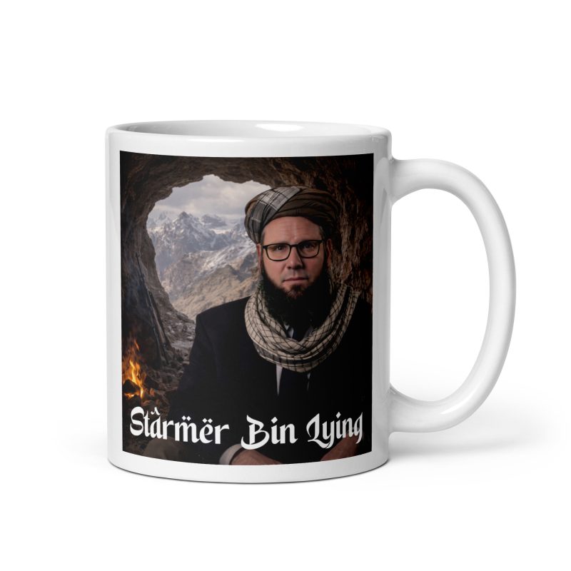 Political Satire Mug, White Ceramic 11oz, Made To Order Starmer Bin Lying Mug
