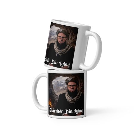 Political Satire Mug, White Ceramic 11oz, Made To Order Starmer Bin Lying Mug