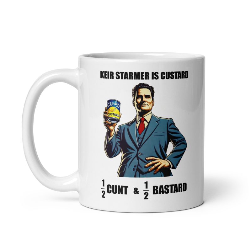 Funny Political Mug, White Ceramic 11oz, Made To Order Keir Starmer Custard Mug