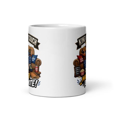 King Of The Couch Mug, White Glossy Ceramic 11oz Funny Dad Style, Made To Order