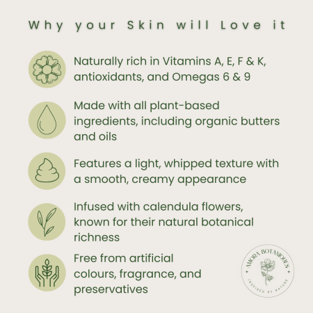 Calendula Infused Whipped Body Butter | Coconut, Jojoba, Shea
