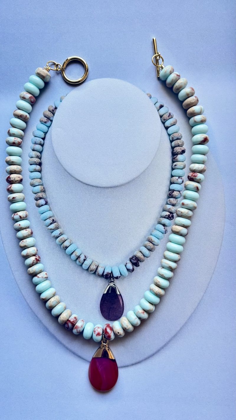 Ocean Breeze Beaded Pendant Necklace