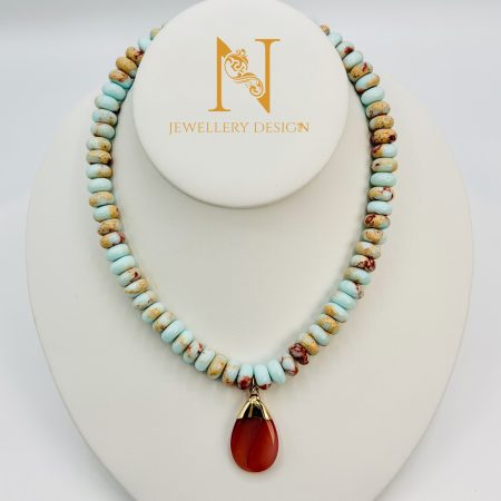 Ocean Breeze Beaded Pendant Necklace
