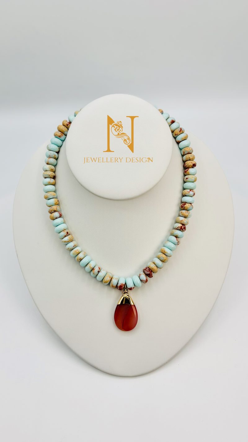 Ocean Breeze Beaded Pendant Necklace