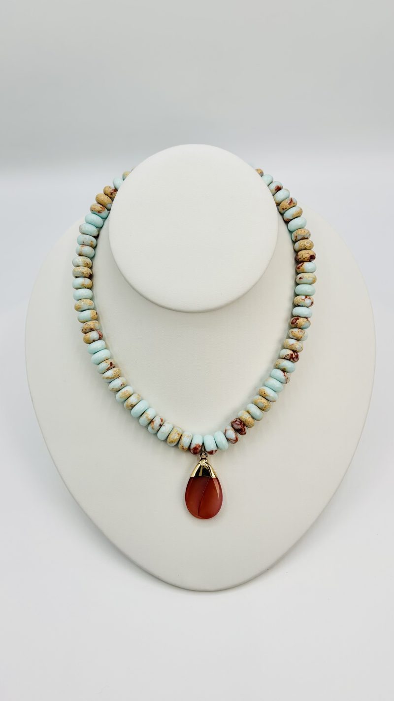 Ocean Breeze Beaded Pendant Necklace