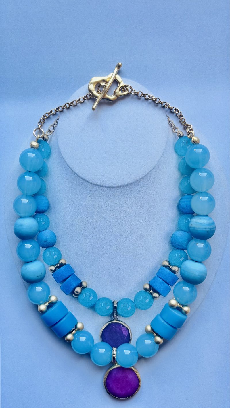 Turquoise & Fuchsia Statement Necklace
