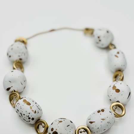 White & Gold Statement Necklace