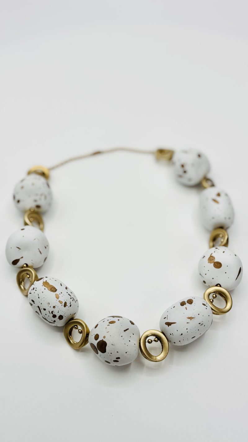 White & Gold Statement Necklace