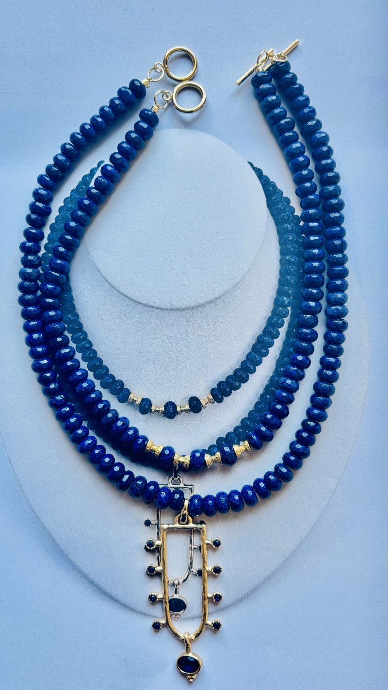 Midnight Blue Layered Statement Necklace