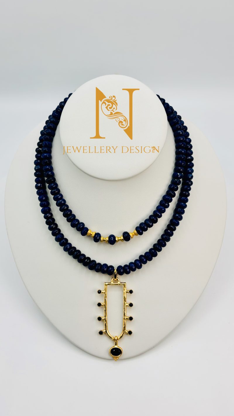 Midnight Blue Layered Statement Necklace