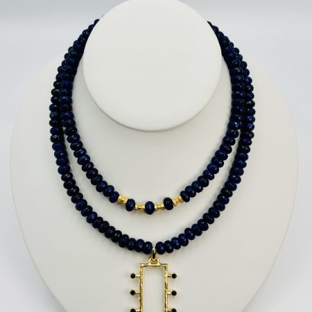 Midnight Blue Layered Statement Necklace
