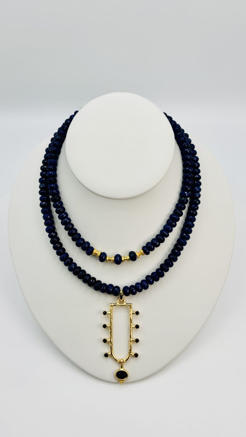 Midnight Blue Layered Statement Necklace