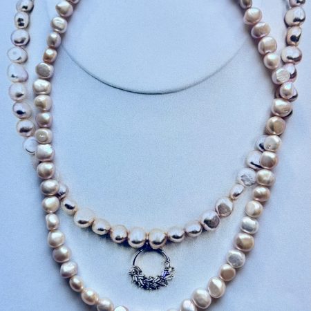 Blush Pearl Charm Necklace