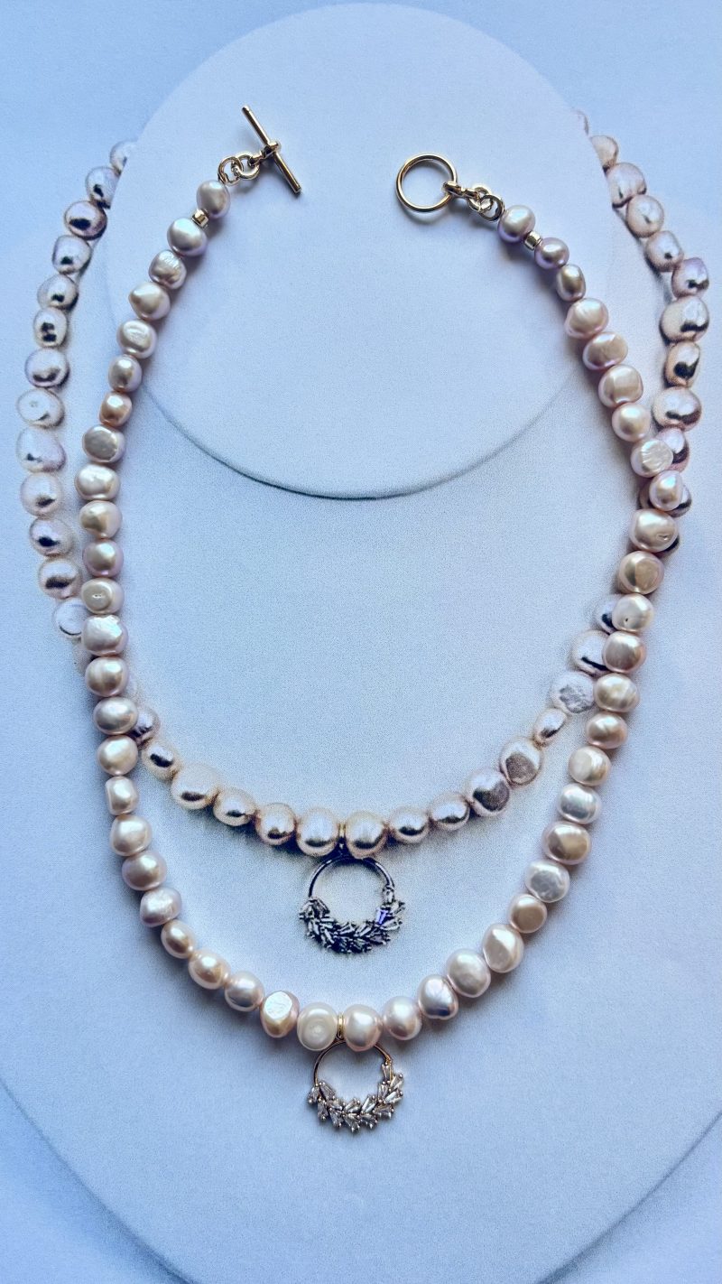 Blush Pearl Charm Necklace