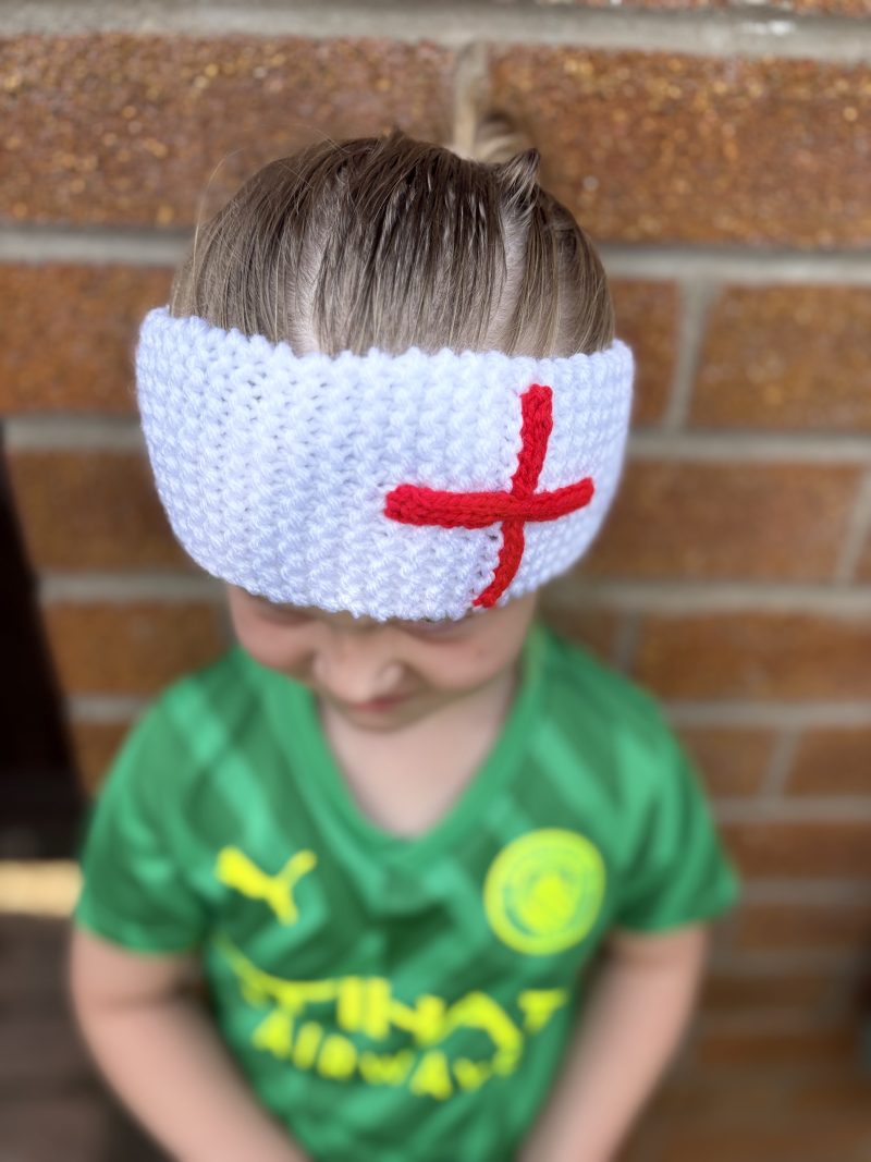 Hand Knitted Kids Headbands in World Cup Colours, 3 Sizes