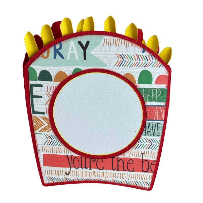 Handmade Father’s Day Pop Up Card with French Fries Design for Dad