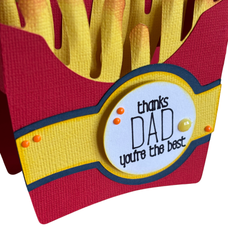 Handmade Father’s Day Pop Up Card with French Fries Design for Dad
