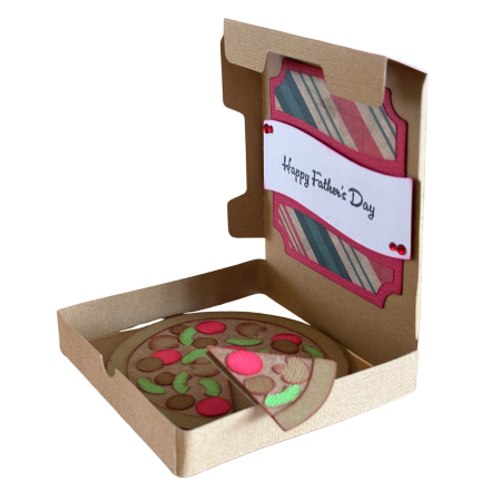 Handmade Father’s Day Pizza Pop Up Greeting Card for Dad