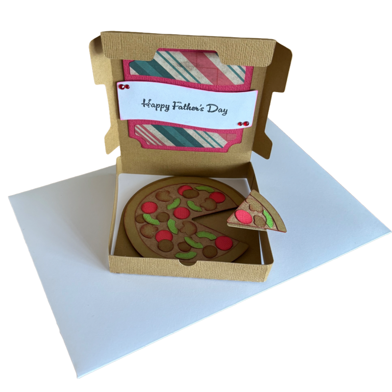 Handmade Father’s Day Pizza Pop Up Greeting Card for Dad